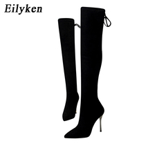 Autumn Winter Women Boots Sexy Pointed Thigh High Boots Fashion lace-Up Over the - $57.95