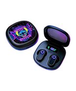 Stitch Wireless Earphones Mic Touch Control Fast Charging LED Display He... - $24.50