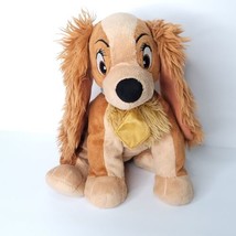 Disney Lady Plush Lady and the Tramp Stuffed Animal Just Play 11&quot; Silver Logo - £21.30 GBP