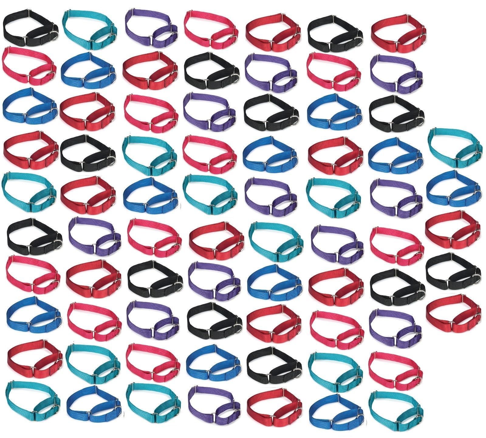 75 Martingale Dog Collar Bulk Packs Shelter Rescue Vet Assorted Colors Pick Size