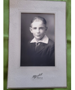 1923 Framed Photograph 9 Year 0ld Boy with Slicked Back Hair Laid Down C... - $9.89