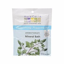 Aura Cacia Refreshing Peppermint Aromatherapy Mineral Bath | 2.5 oz. Packet - £6.52 GBP