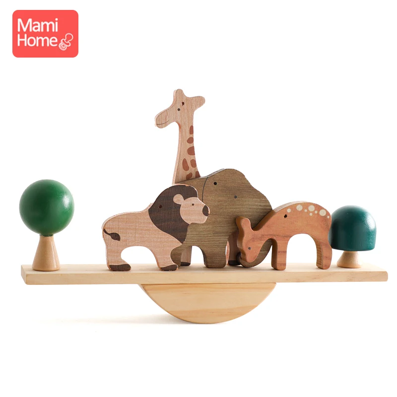 Baby Montessori Toys Wooden Stacking Building Blocks Animal Building High Board - £17.28 GBP+
