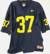 Michigan Wolverines #37 Vintage 90s NCAA Big Ten Nike Nylon Blue Jersey L - £31.08 GBP