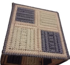 Handmade Quilted Tissue Box Cover Pink Purple White Shabby Chic Cottage ... - $14.80
