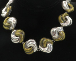 MEXICO 925 Sterling Silver - Vintage Two Tone Swirl Link Chain Necklace - NE1664 - £417.09 GBP