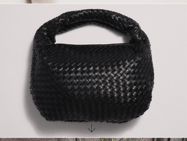 NA-KD Woven Rounded Bag Purse Black Faux Leather - $539.55 MXN