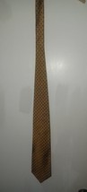 Brooks Brothers Makers Silk Tie Gold Blue Geometric Square Pattern Necktie 58x4&quot; - £14.06 GBP