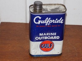Vintage Gulfpride Marine Outboard Motor Oil 1 Quart Empty Can - $74.23 CAD