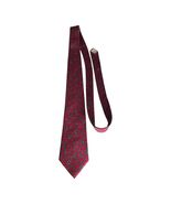 Christian Dior All Silk Paisley Necktie Red Blue Made in USA Fabric Woven in Ita - $31.50