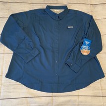 Columbia PFG Womens Size 3X Omni Shade UPF 40 Vented Fishing Shirt Blue - $24.49