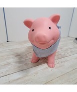 Schylling Rubber Piggy Bank with blue white bandana and plug - $20.50 CAD