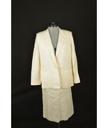 Vintage 1980s Cream Colored Liz Claiborne Summer Skirt Suit Outfit, Size 8 - $90.16 CAD