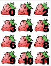 Strawberry Numbers 0-31 Pocket Chart Cards or Calendar Learning Resource... - $12.00