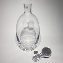 Crate &amp; Barrel Krosno Poland 12&quot; Crystal Glass Oval 50oz Decanter Labels Stopper - £52.71 GBP