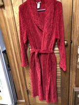 Kim Rogers Intimates Plush Robe Housecoat Red Size Large Fluffy Cozy Com... - £23.92 GBP