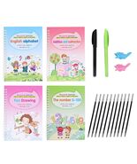 4 Reusable Grooved Writing Books for Kids Educational Magic Copy Books W... - $12.48