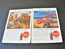 1945 Coca-Cola The American Way.  Here&#39;s Health-Set of (2) Magazine Page Prints. - £7.72 GBP