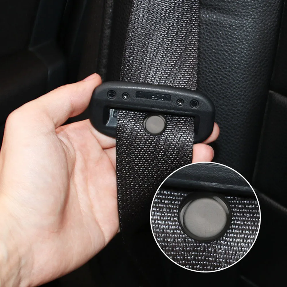 5 Pair Black Plastic Car Seat Belt Stoppers - Universal Auto Safety Belt Limit - £10.85 GBP