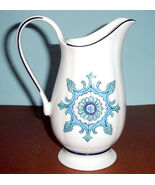 Lenox Mediterra Footed Large Creamer 7.25"H Pitcher 20oz. Blue Tile Moti... - $29.60