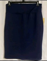 Hybrid &amp; Co Women  Nylon Stretch Pencil Skirt, 2X fits Like LG Navy Made In USA - £13.00 GBP