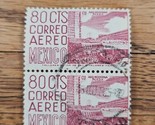 Mexico Stamp Correo Aereo Aro-Moderna 80c Used Vert Strip of 2 - £2.22 GBP