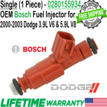 OEM Bosch x1 Fuel Injector for 2000-2003 Dodge 3.9L V6 &amp; 5.9L V8 #028015... - £30.92 GBP