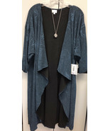 NWT LuLaRoe Large Solid Blue Heavyweight Shirley Long Duster Kimono - £32.84 GBP