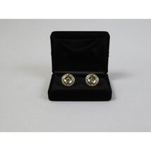 Men's Fashion Cufflinks By J.Valintin Silver/Gold Plated With Crystals JVC-14 image 2