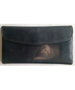 Vintage Coach Wallet Black Leather Long Bifold Checkbook Minimalist Eleg... - $95.15 CAD