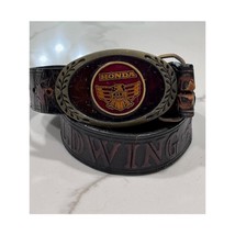 Vintage Honda Gold Wing Brown Leather Belt with Honda GL1500 Buckle - £23.03 GBP