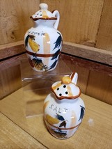 Nasco Salt &amp; Pepper Shakers Fruits/Flowers/ Pitcher Shape Fall Colors Fr... - $31.94 CAD