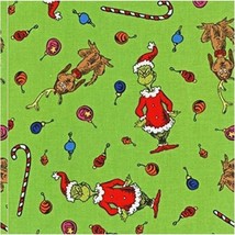 Grinchy Greenery: 4&#39; Allover Cotton Fabric - 1yd 5in of Whi - $45.53