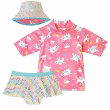 UV Skinz Kids&#39; 3-piece Swim Set  (Skirt Top &amp; Hat), Unicorn Girls Sz 2T NWT - $18.01