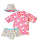 UV Skinz Kids&#39; 3-piece Swim Set  (Skirt Top &amp; Hat), Unicorn Girls Sz 2T NWT - $18.01