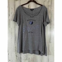 Gameday Couture Memphis Grizzlies Womens Top Size Large Gray Thin Slub Knit - £8.54 GBP