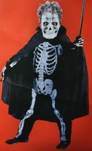 Boys Skeleton Jumpsuit &amp; Makeup 2 pc Halloween Costume-sz OS 8-12 - £11.86 GBP