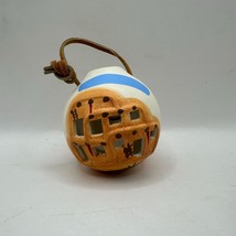 Handcrafted Santa Fe Ceramic Ornament With Desert Scene &amp; Leather Strap - £10.81 GBP