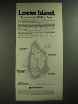 1974 Loews Hotels Ad - Loews Island. Some people call it New York - £14.46 GBP