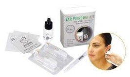 system 75 2 Pair Personal at Home Ear Piercing Kit w/Gun &amp; 4 mm Stainles... - £14.68 GBP