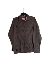 Women’s Cinch Western Brown Long Sleeve Button Up Size Medium 100% Cotto... - £23.07 GBP