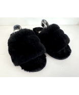 Ugg Fluff Yeah Slippers Black Mules/Slides Toddler Girls Size 11 Sandals - $36.46 CAD