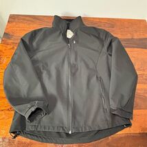 St John's Bay Men's Softshell Jacket L Black Water-Resistant Casual - $11.09