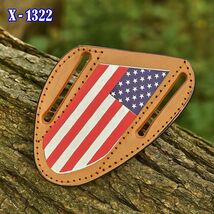 Brown Leather Sheath For Folding Blade Pocket Knife EDC MULTIPURPOSE ORG... - $11.57