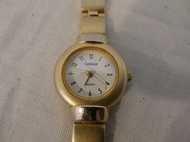 Womens Carriage Gold Silver Stainless Steel Back Base Metal Bezel 7&quot; Watch - $15.54