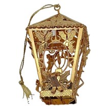 Vtg 2002 Holiday Lantern Danbury Mint Christmas Ornament Gold Plated Collection - £11.19 GBP