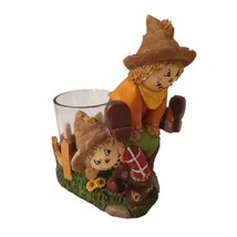 Yankee Candle Tea Light Votive Holder Jumping Scarecrows Halloween Fall 4x5 READ - £12.63 GBP