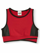 Avia Girls Studio Active Sports Bra MEDIUM (7-8) Cranberry Spandex Mesh NEW - $9.85