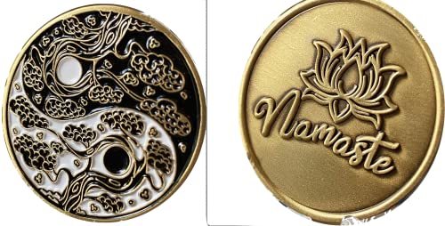 RecoveryChip Namaste Ying Yang Black and White Sakura Tree Cherry Blosso... - $8.90