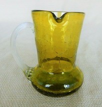 lovely vintage green crackle glass mini spouted pitcher - $15.00